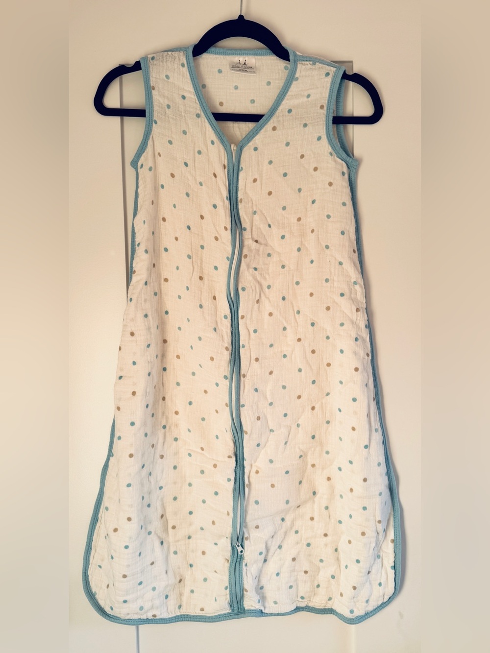 Aden + Anais Classic Cotton Muslin Sleep Sack XL 18-24 Months Blue Polka Dot